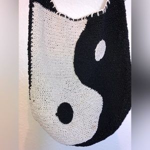 Yin And Yang Crochet Hobo Tote Bag/Purse